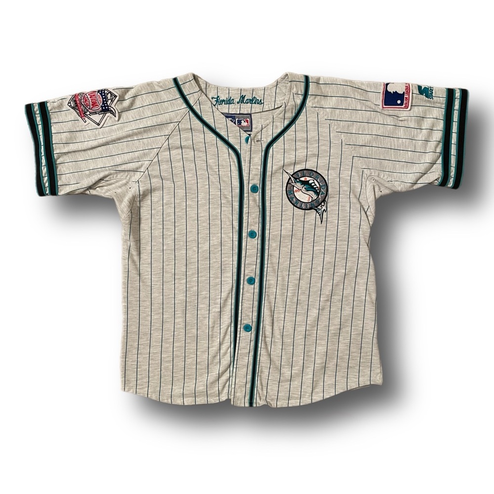 VINTAGE 90s Florida Marlins MLB Jersey - L